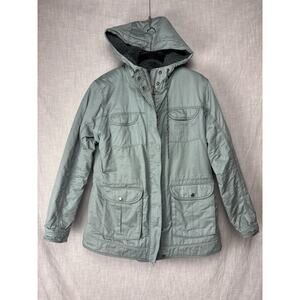 KUHL Projekt Luna Fleece Lined Blue Canvas Full Zip Parka Jacket Womens Large